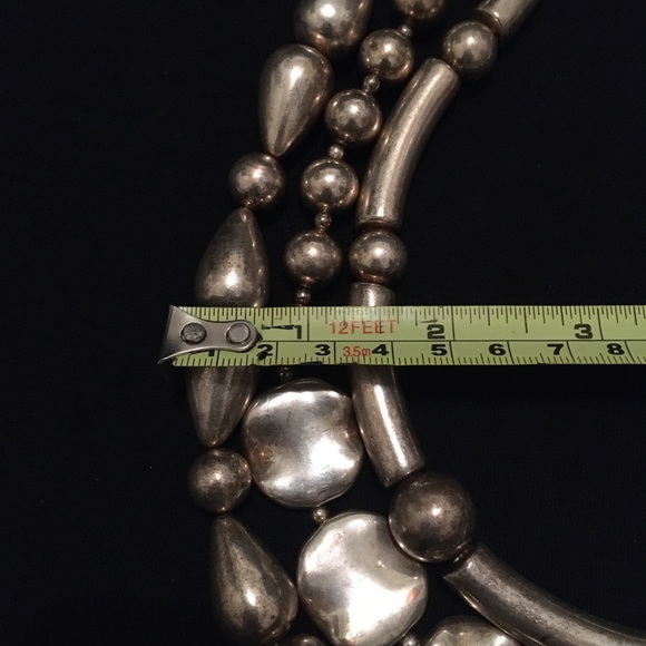 Vintage Layered Silver Tone Beaded Necklace - Picture 7 of 8